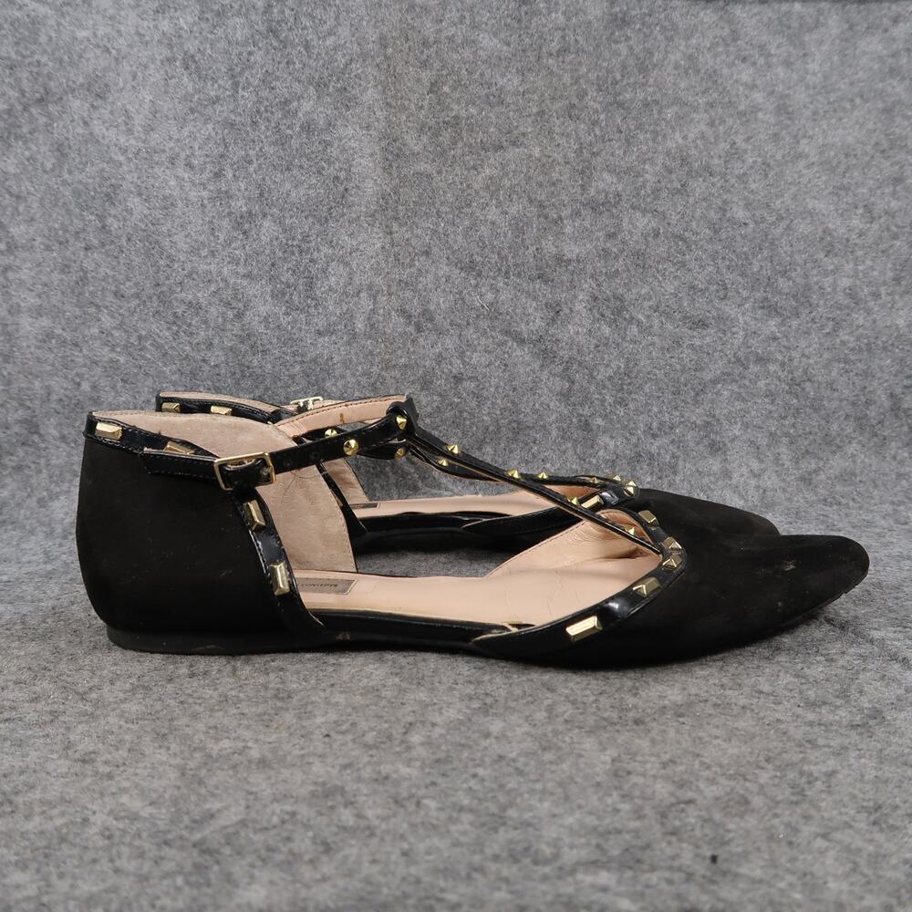 INC International Concepts Shoes Womens 8.5 Flats Closed Toe Ankle Strap Studded
